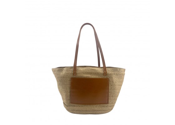 Bolso Tote De Hombro Rafia